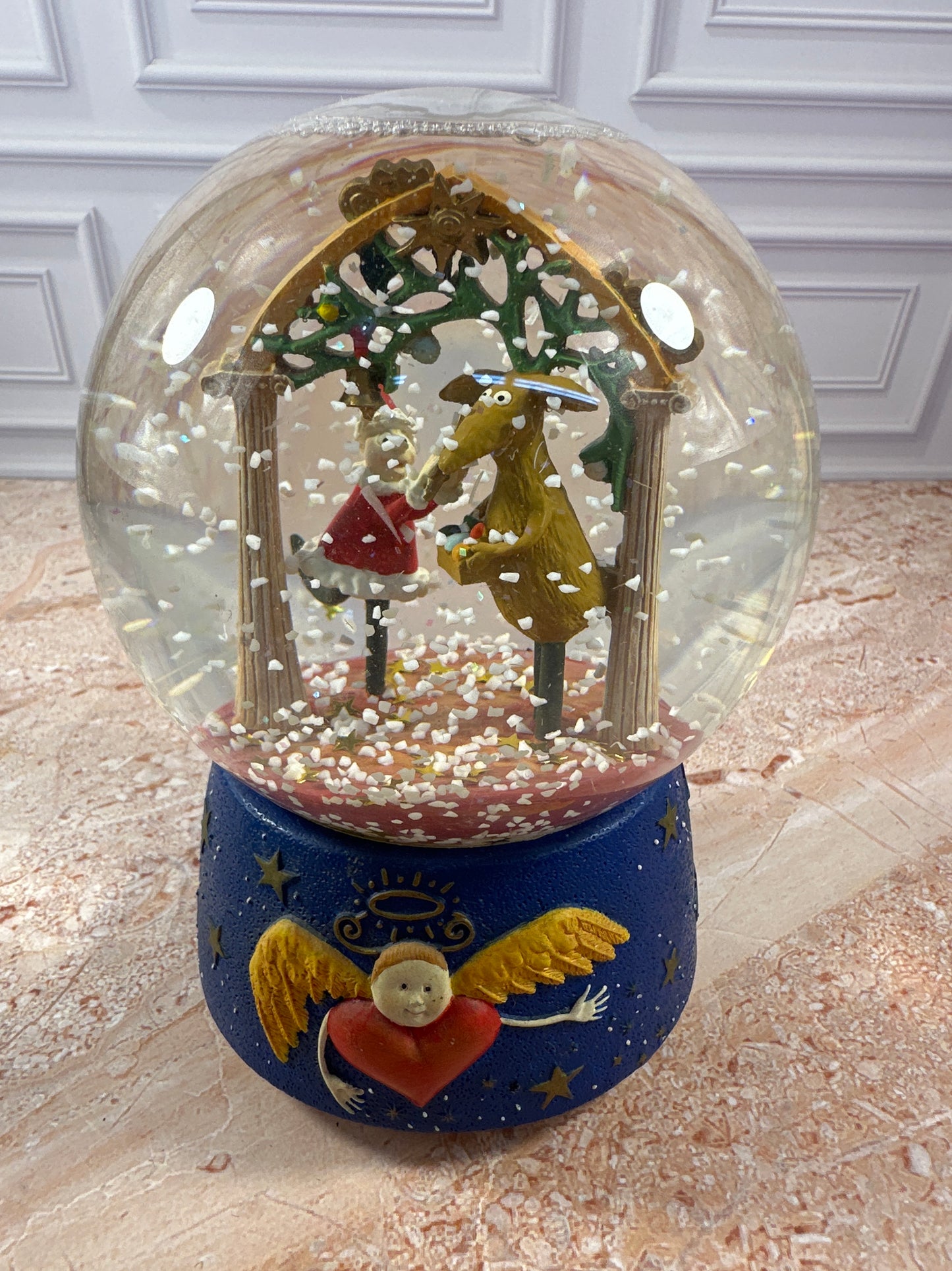 Department 56 Christmas Music Box Snow Globe Angel Heart Base 7 in photo 6