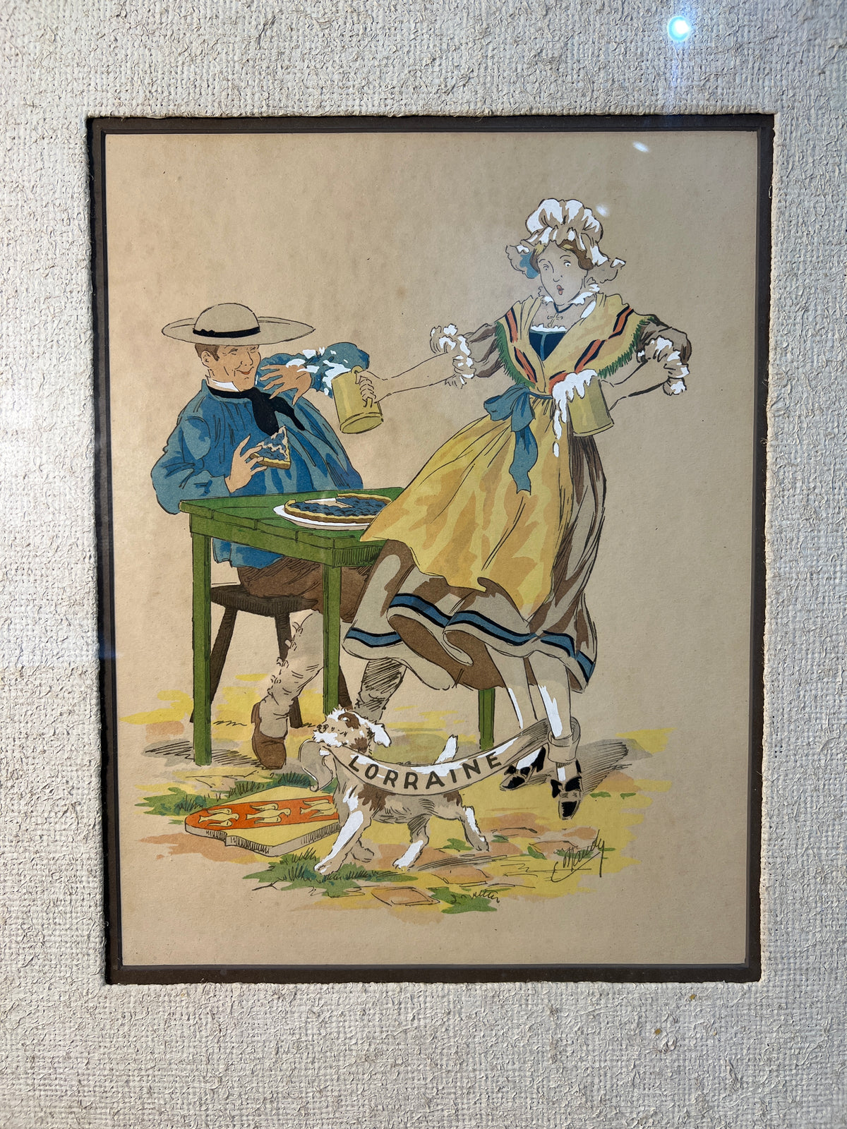 Framed Lorraine French Folk Scene Print by M. Ray photo 1