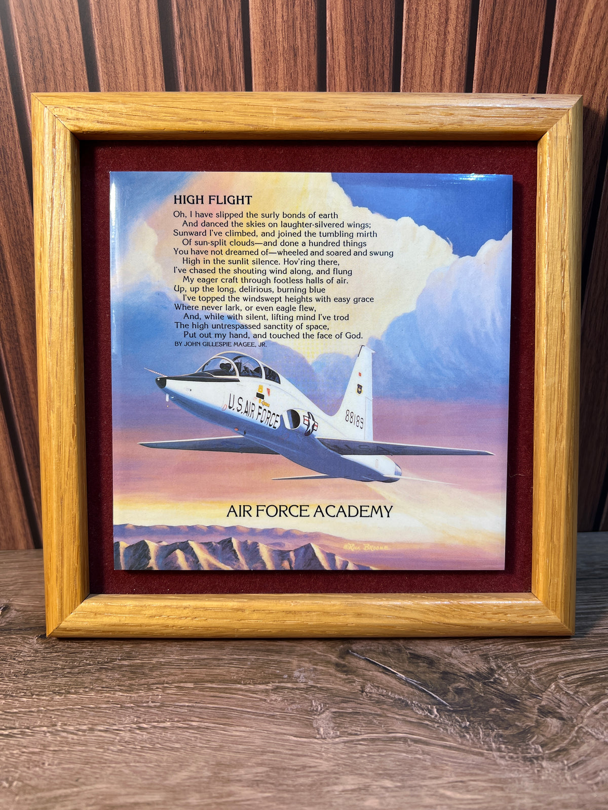 Framed Air Force Academy High Flight Ceramic Tile Wall Art photo 1