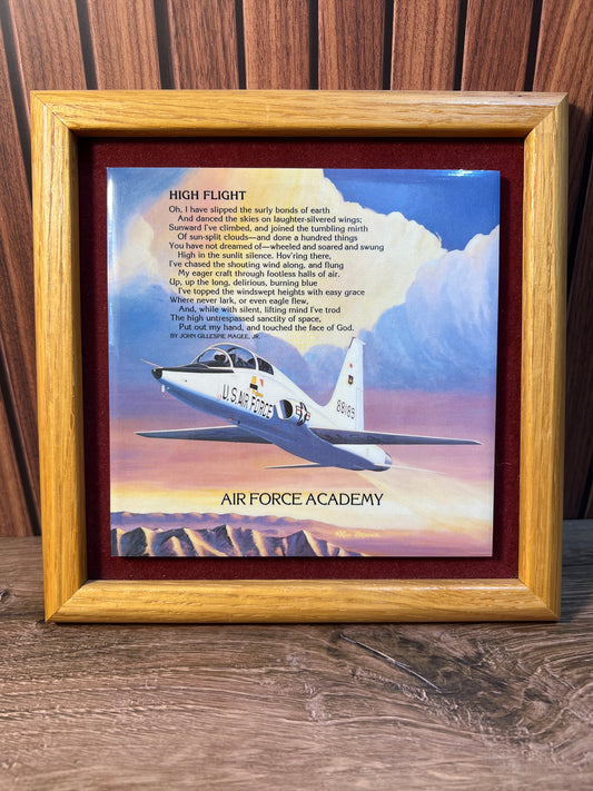 Framed Air Force Academy High Flight Ceramic Tile Wall Art photo 1