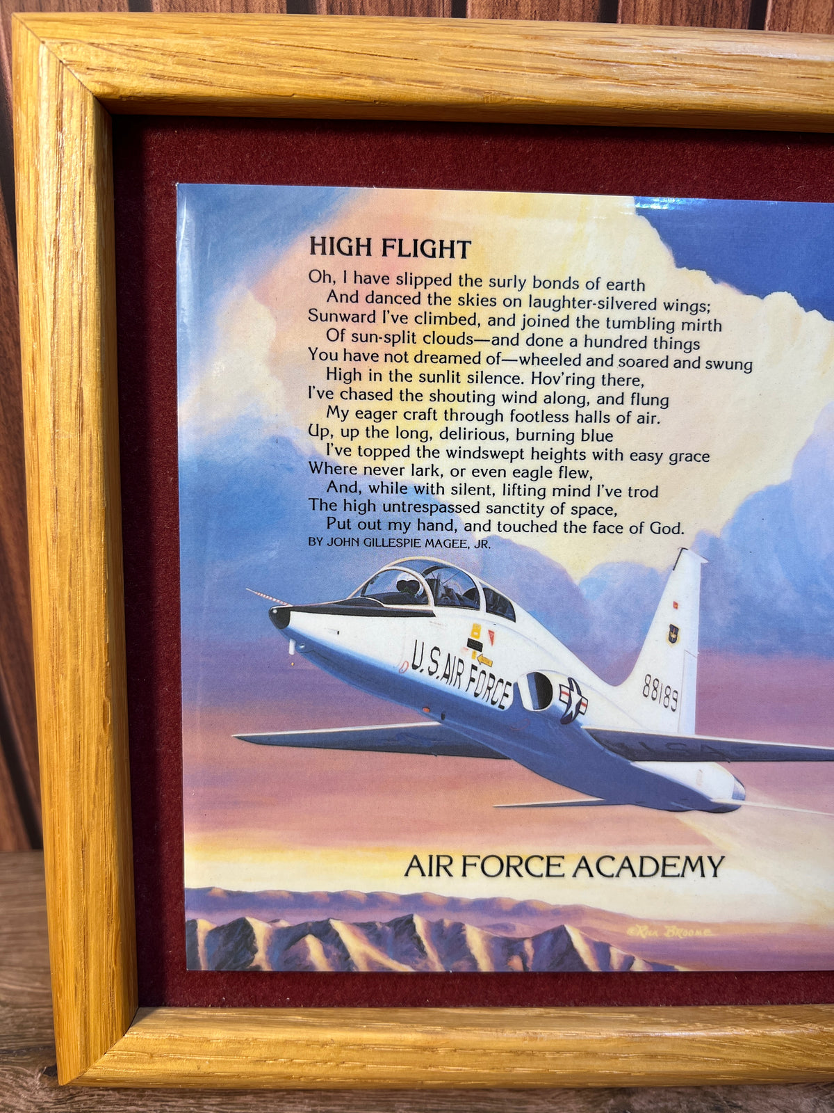 Framed Air Force Academy High Flight Ceramic Tile Wall Art photo 3
