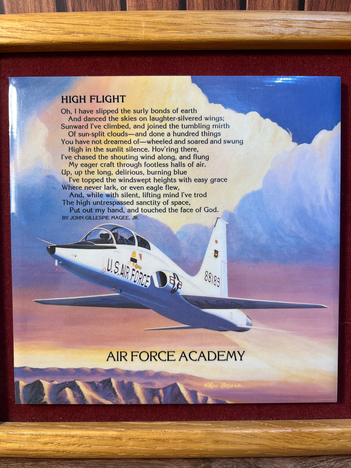 Framed Air Force Academy High Flight Ceramic Tile Wall Art photo 2
