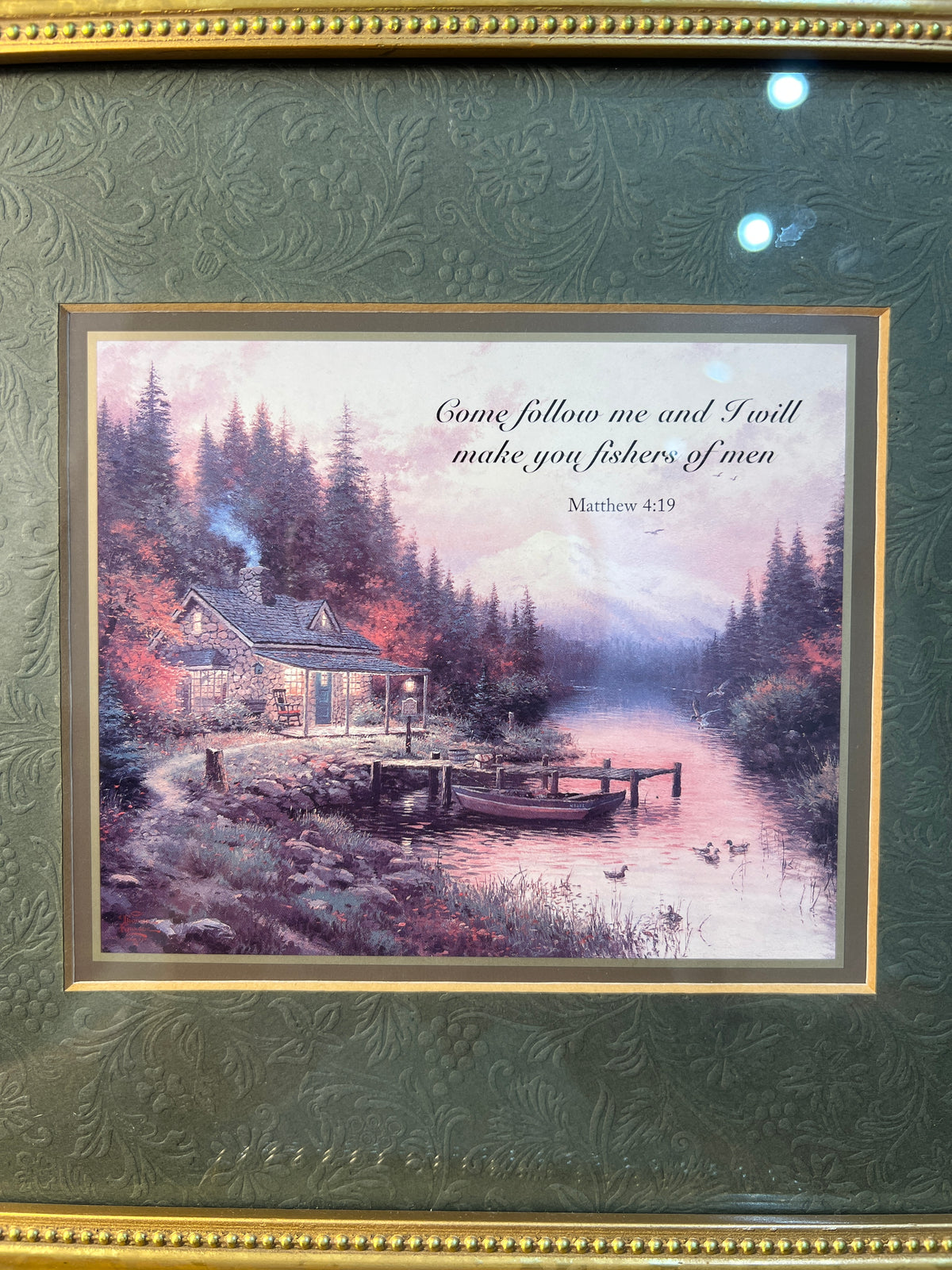 Thomas Kinkade Matthew 4:19 Framed Christian Cottage Print photo 2