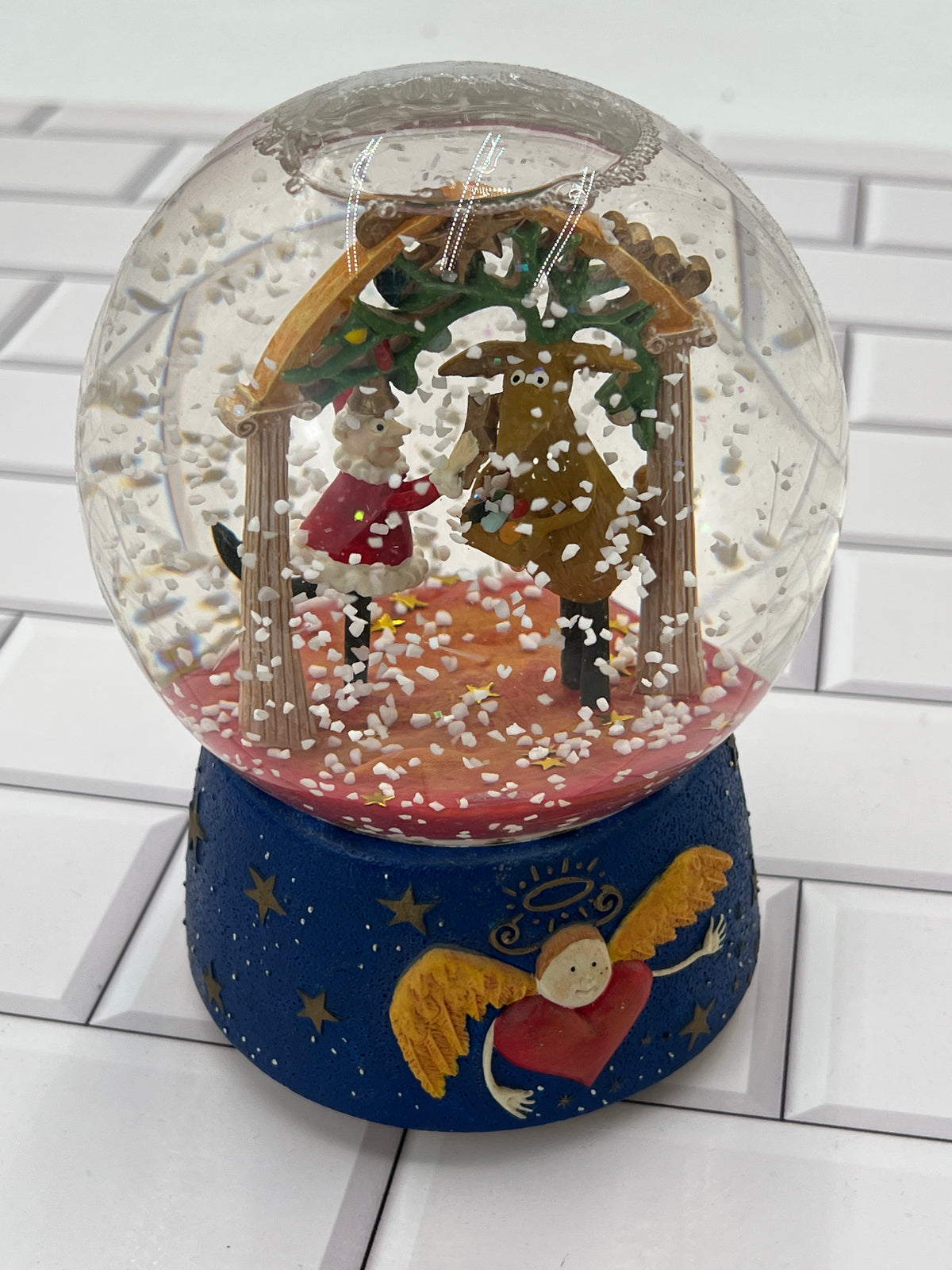 Dept 56 Clare Mackie Musical Wind-Up Snow Globe Deck the Halls photo 5