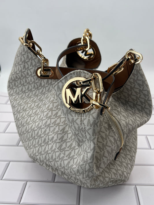 Michael Kors Lillie Large Signature Logo Shoulder Bag Vanilla photo 1