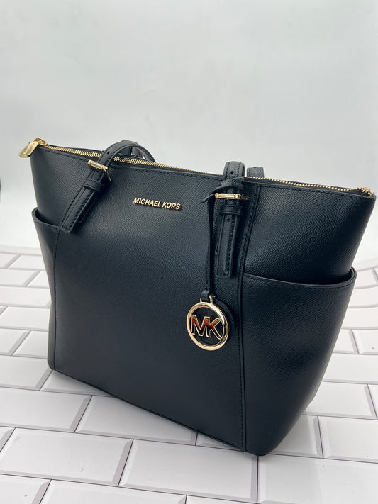 Michael Kors Charlotte Large Black Saffiano Leather Top-Zip Tote photo 1