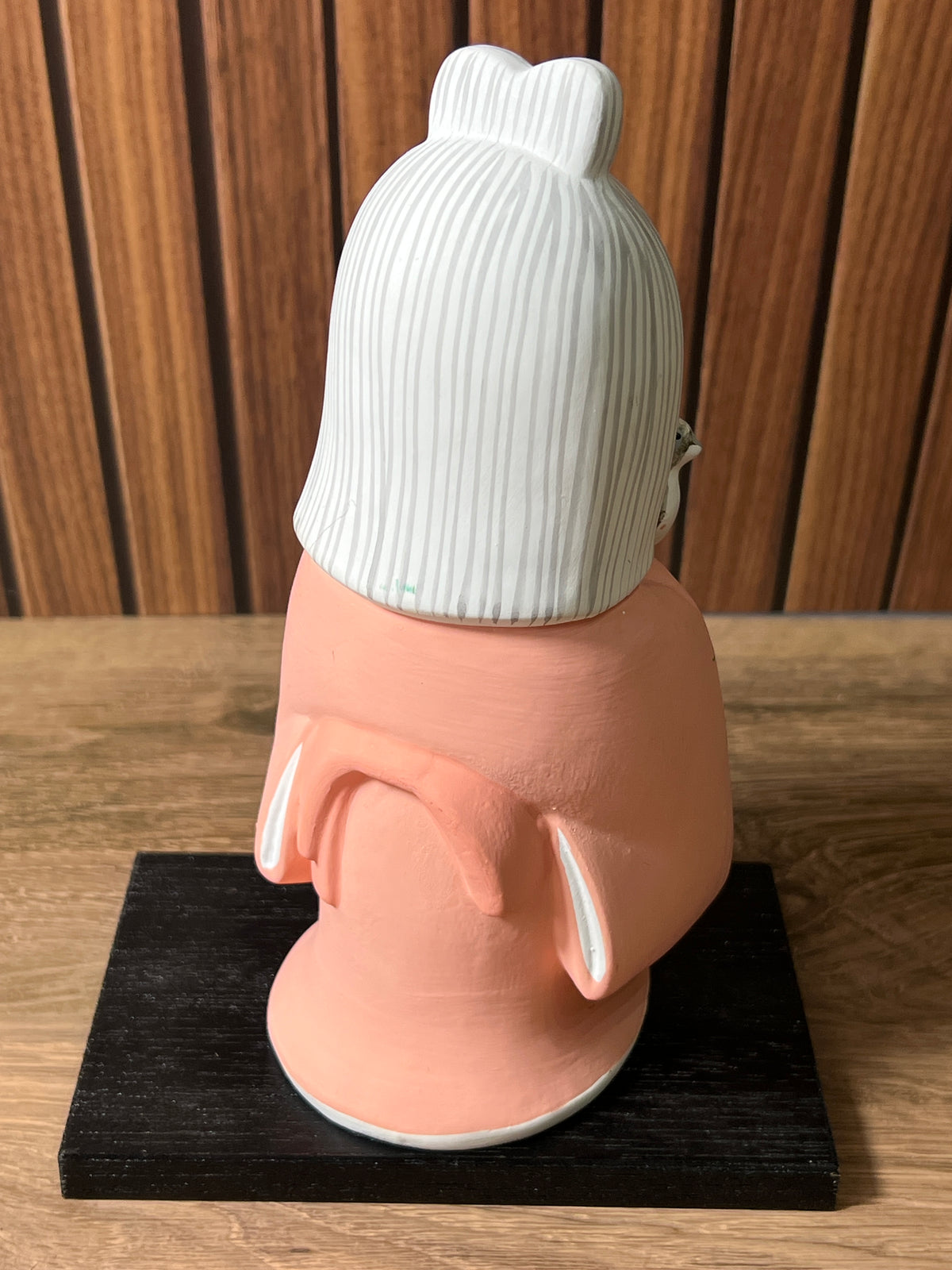 Japanese Girl Holding Bird Ceramic Figurine Pink Kimono photo 3