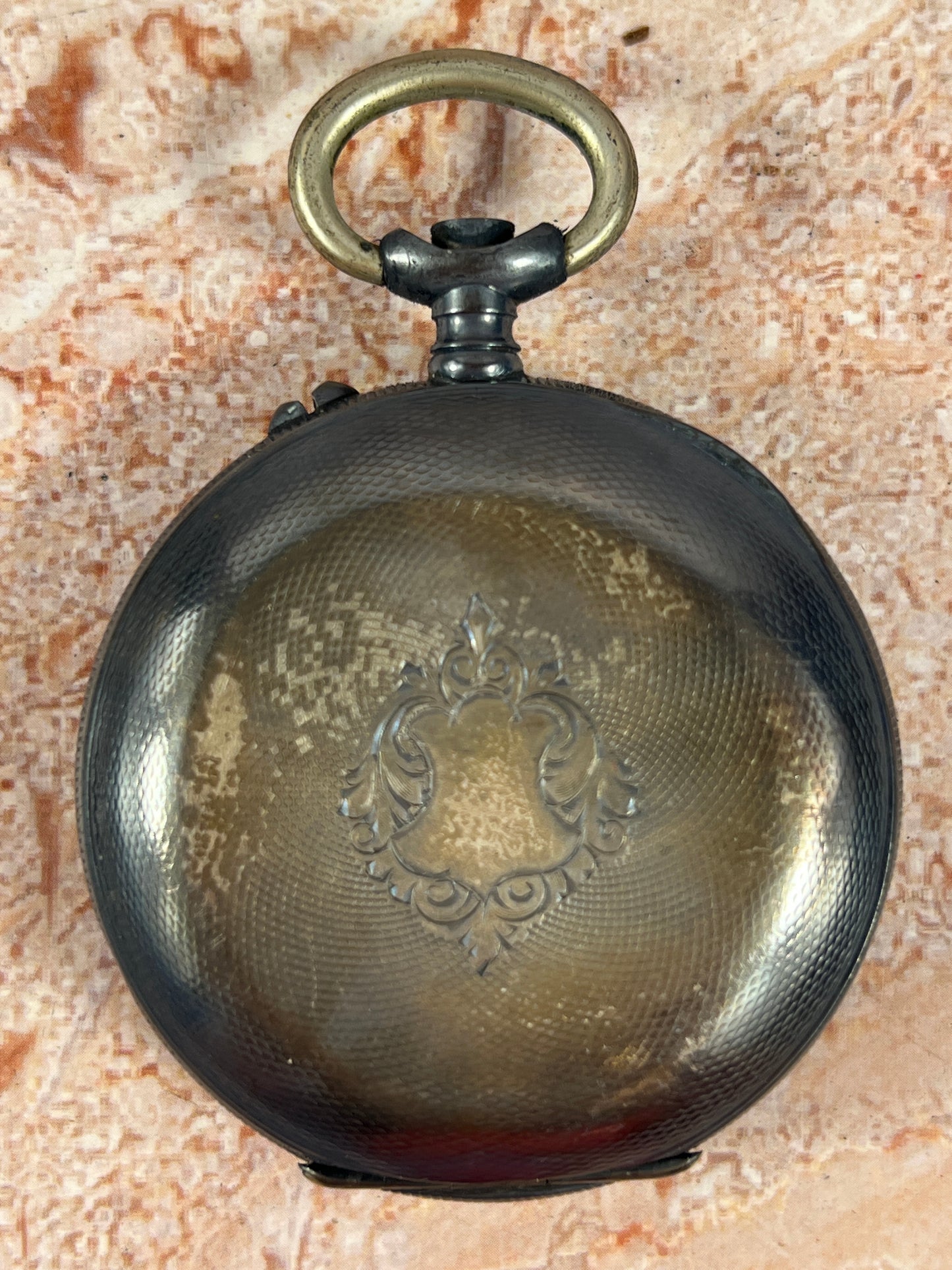 Antique Swiss Gunmetal &.935 Sterling Triple Calendar Moonphase Pocket Watch Parts photo 10