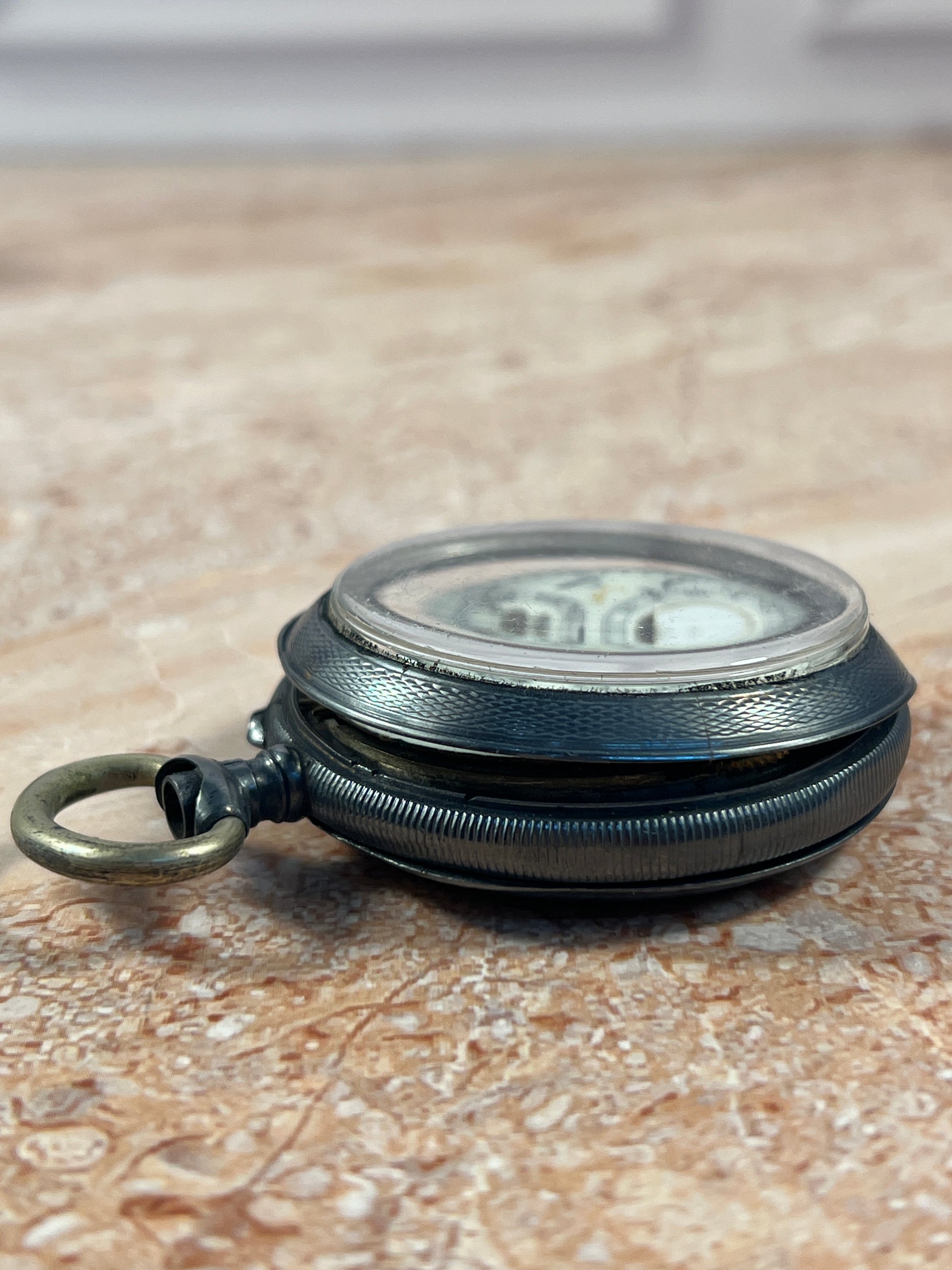Antique Swiss Gunmetal &.935 Sterling Triple Calendar Moonphase Pocket Watch Parts photo 7