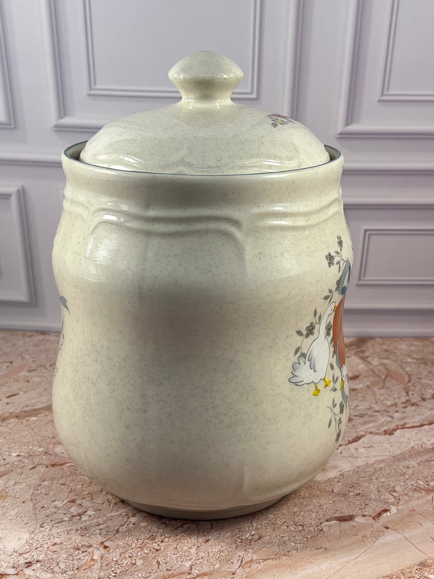 International China Marmalade Canister with Lid Goose Motif Taiwan photo 3