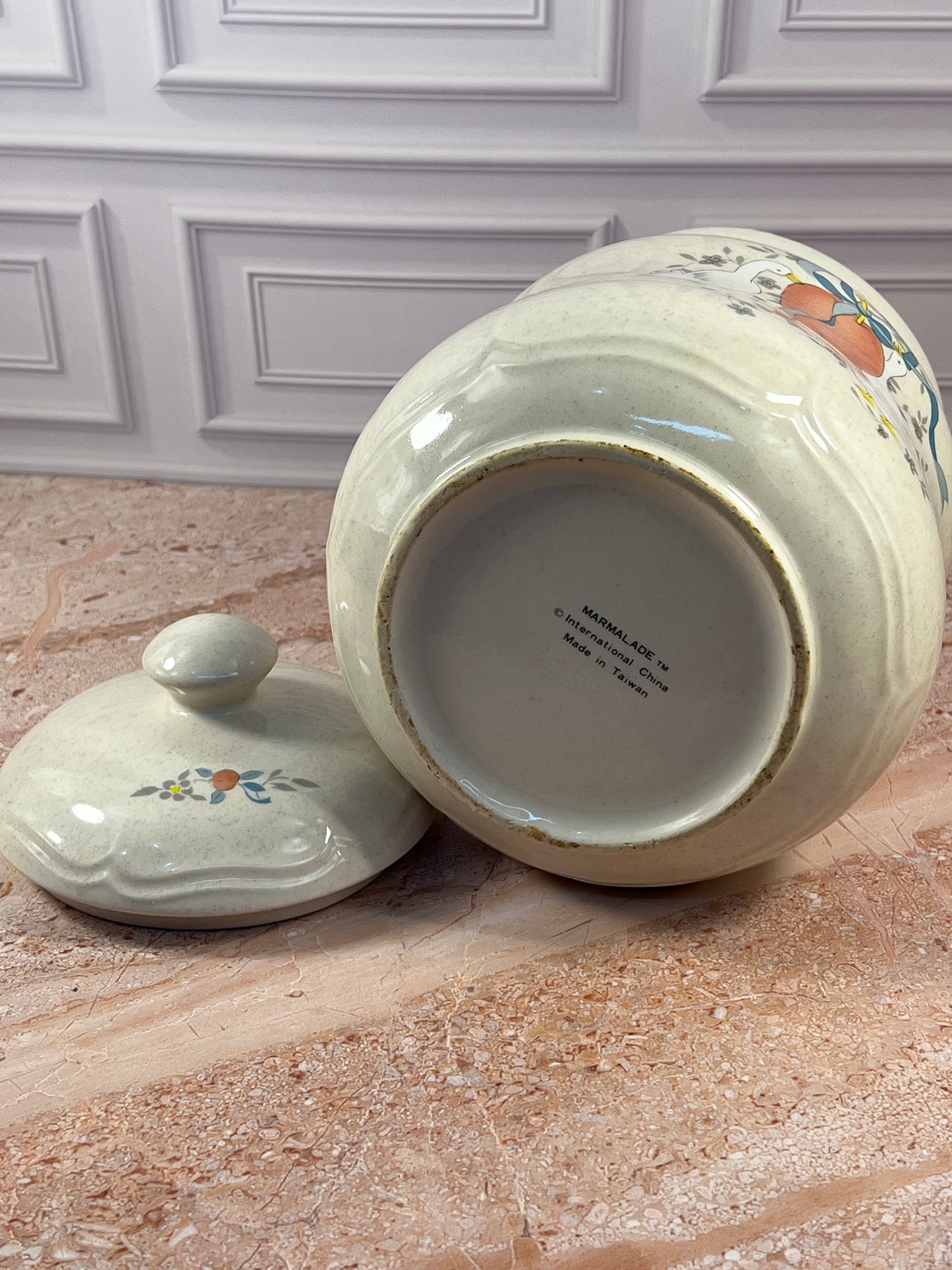 International China Marmalade Canister with Lid Goose Motif Taiwan photo 7