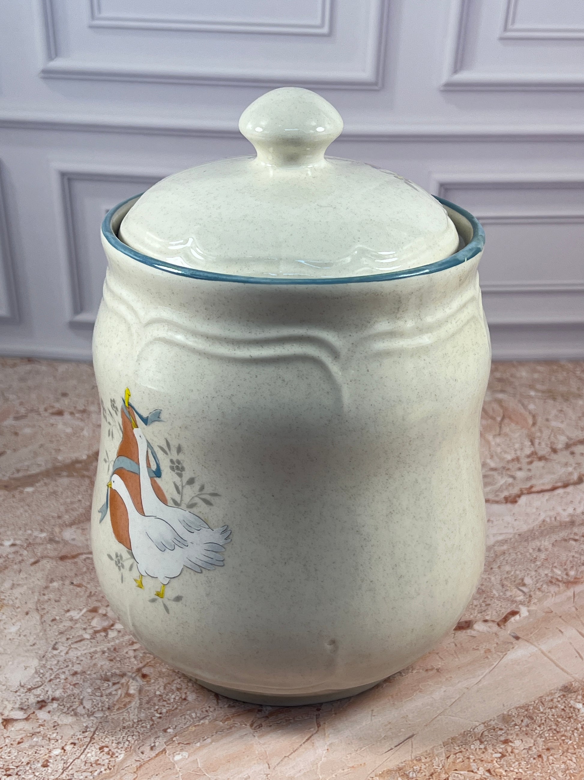 International China Marmalade Ceramic Canister with Lid Goose Decor photo 4