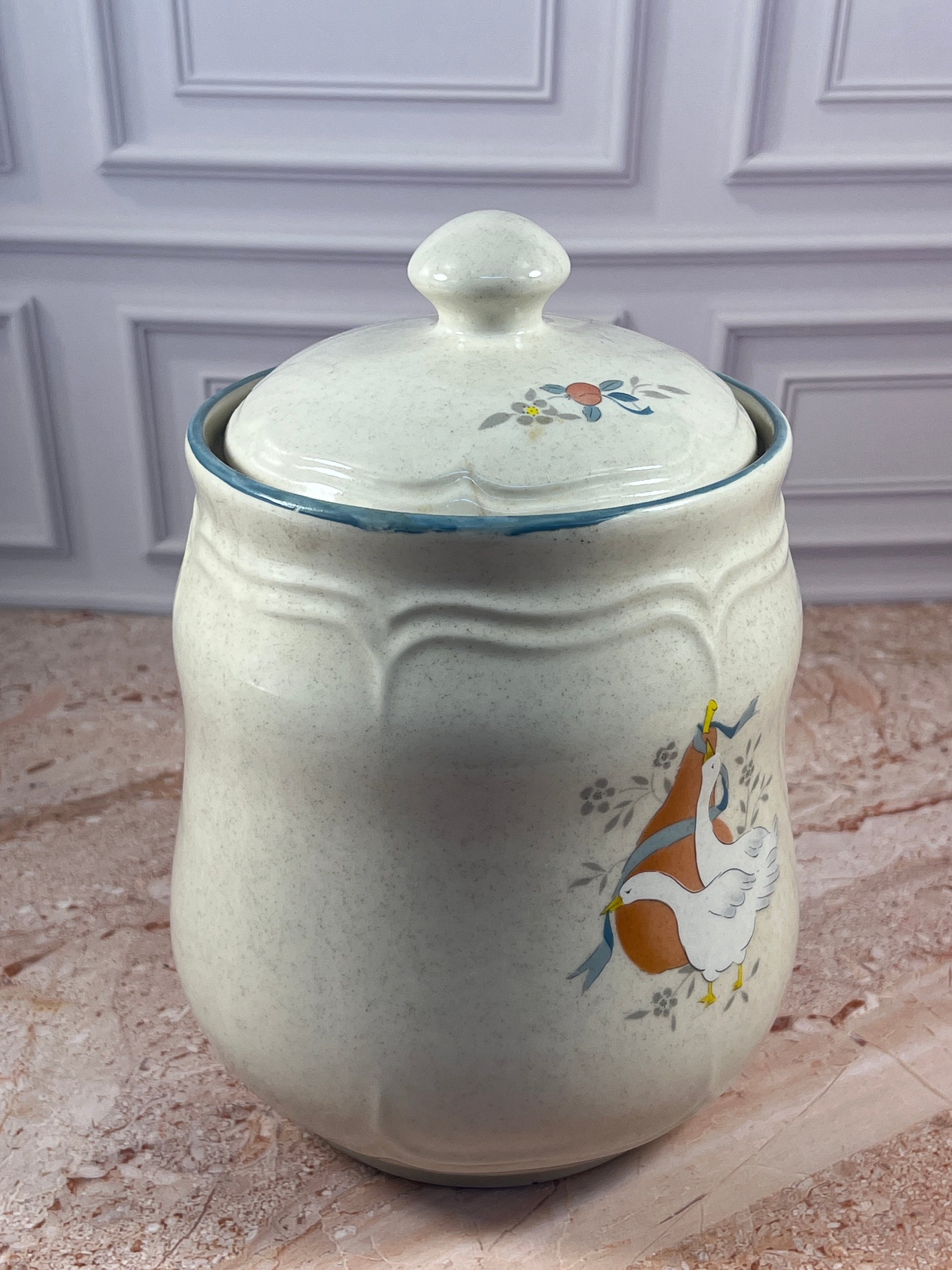 International China Marmalade Ceramic Canister with Lid Goose Decor photo 5