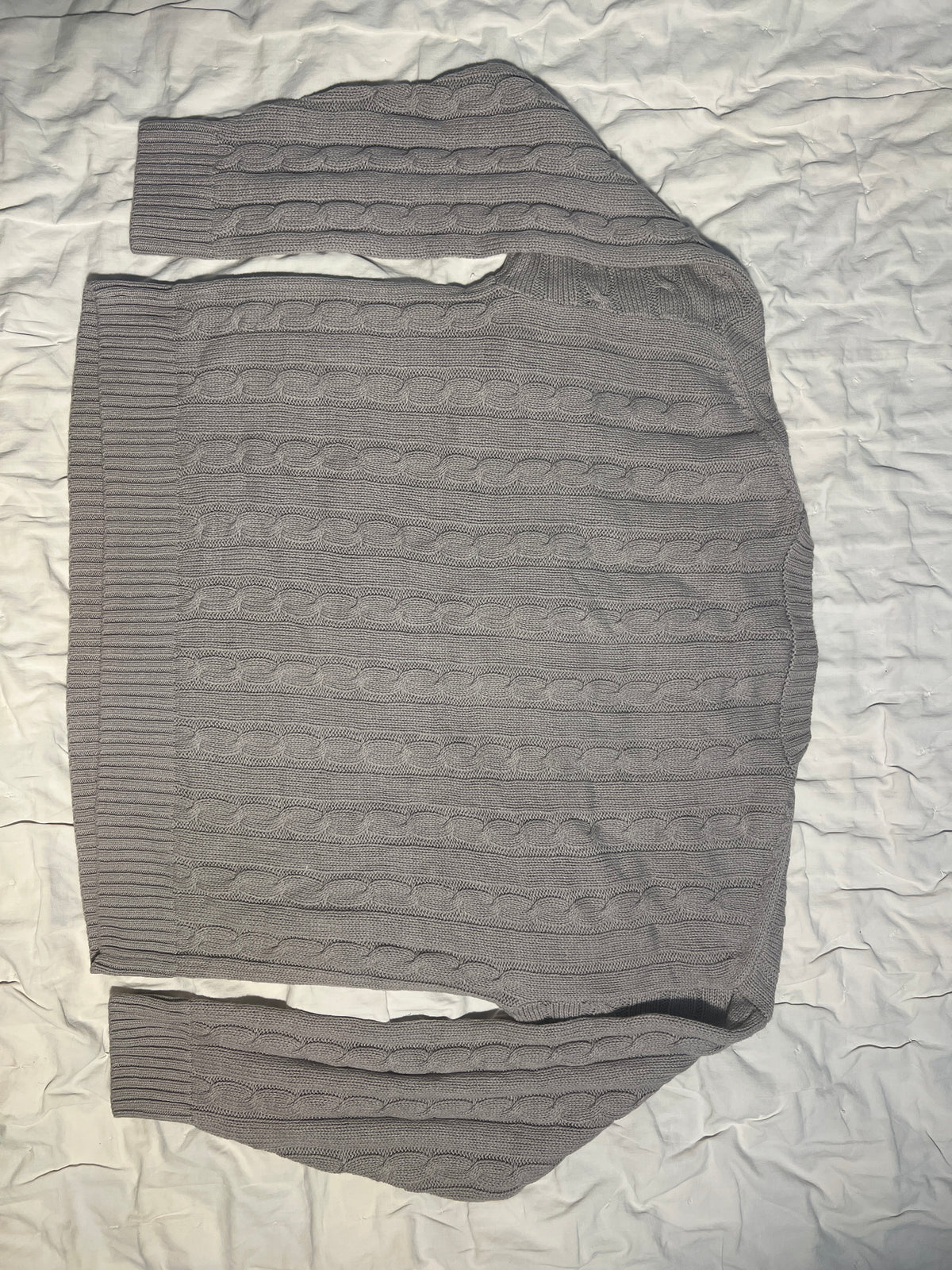 Wild Fable Women’s XXL Taupe Cable Knit Crewneck Sweater NWT photo 5