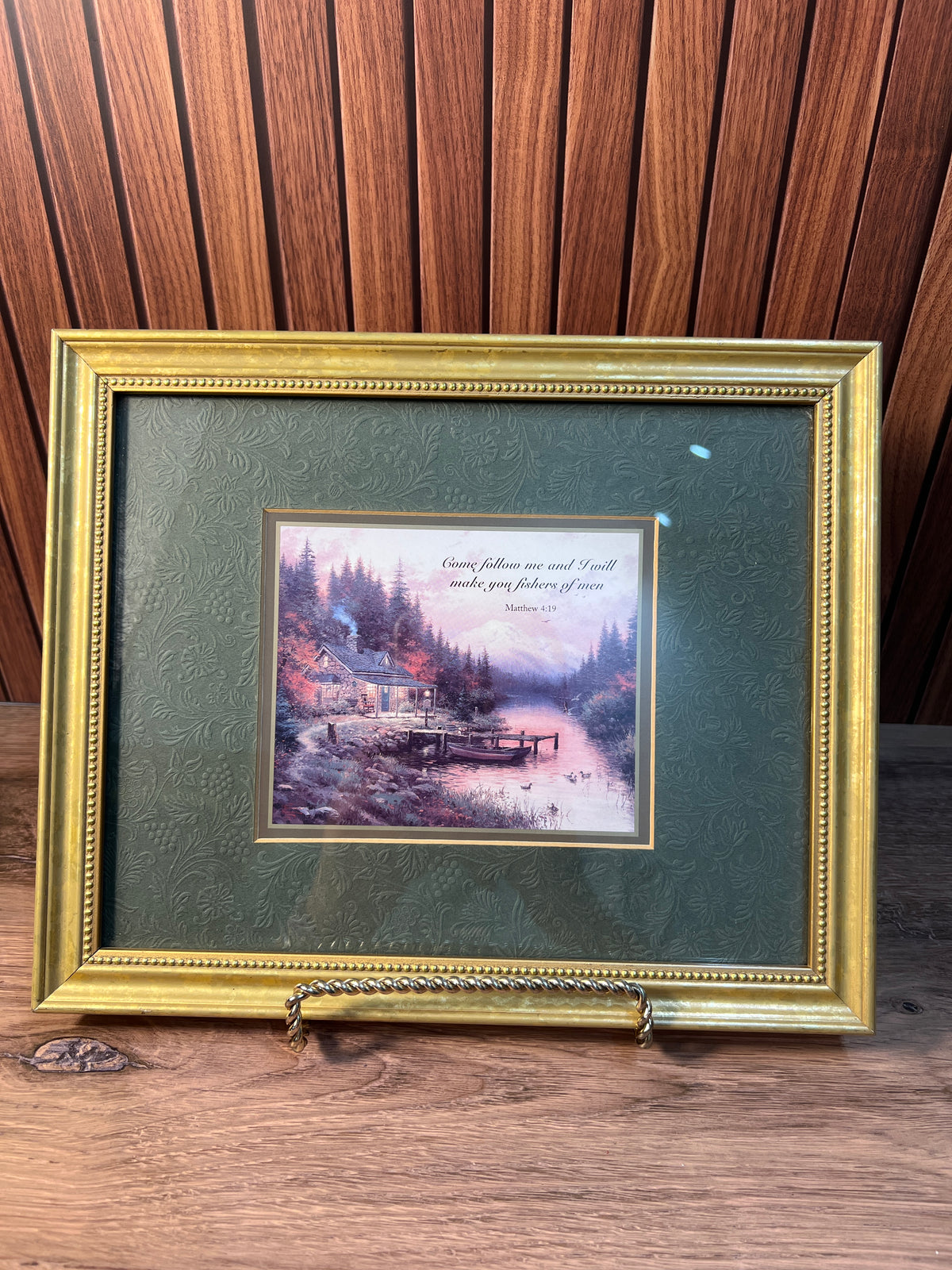 Thomas Kinkade Matthew 4:19 Framed Christian Cottage Print photo 1