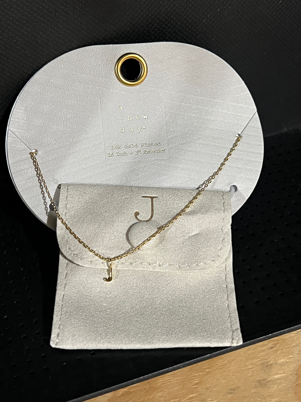 A New Day Gold Tone J Initial Necklace 18 in photo 1
