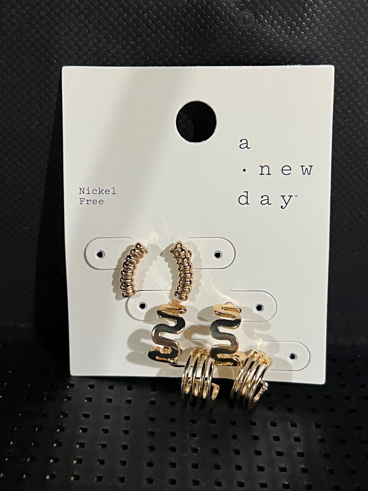 A New Day Gold-Tone Hoop Earring Set of 3 photo 1