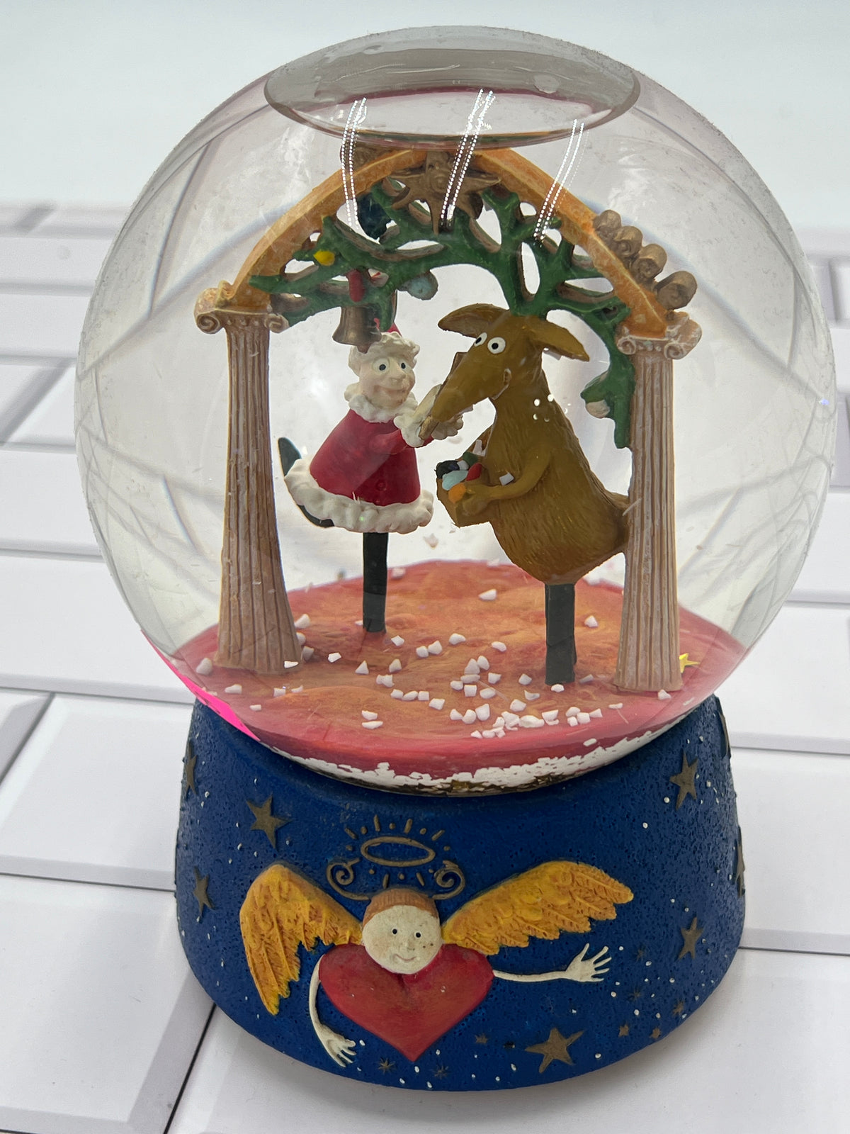 Dept 56 Clare Mackie Musical Wind-Up Snow Globe Deck the Halls photo 1