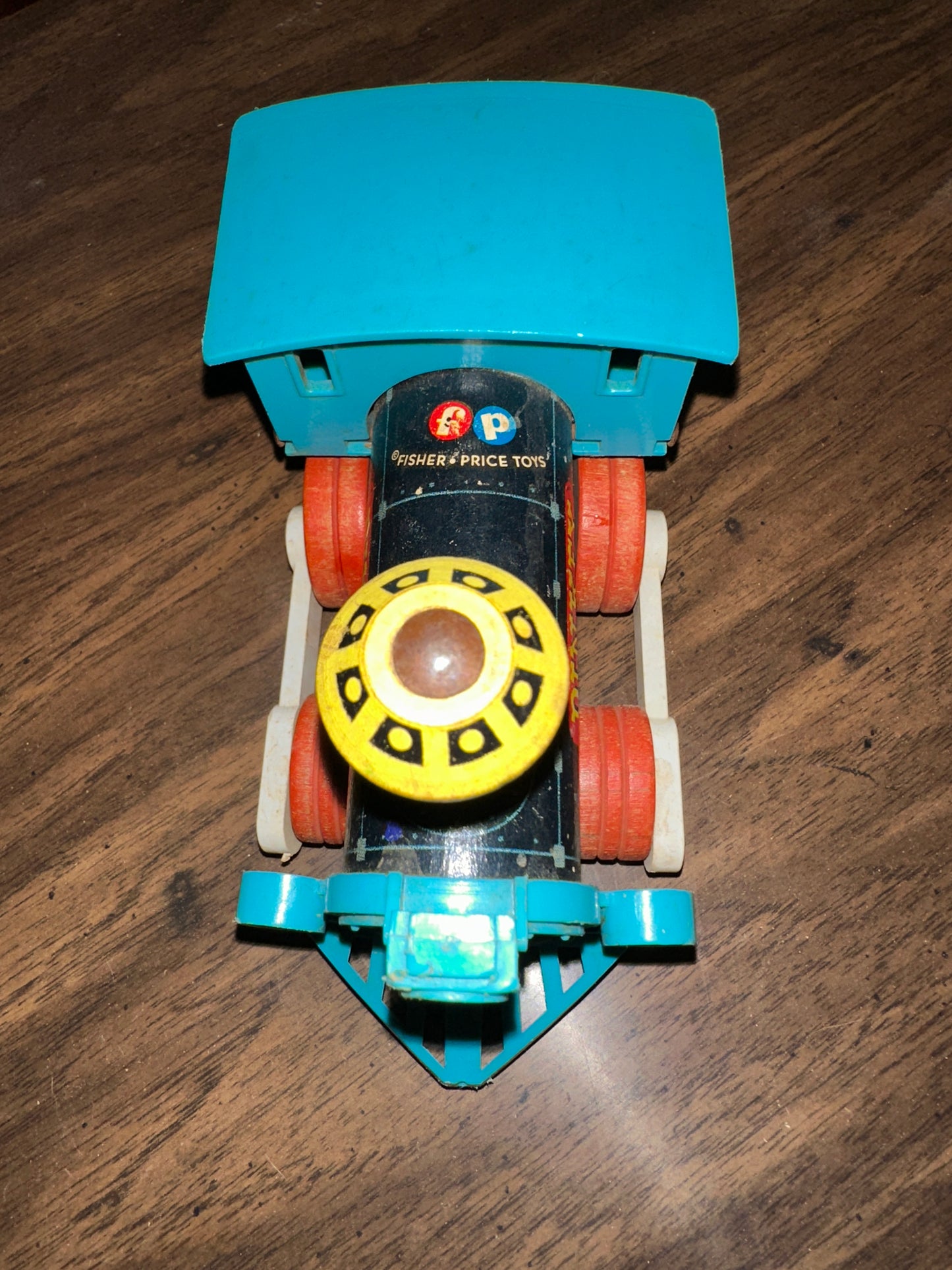 Vintage Fisher-Price Dinkey #642 Wooden Pull Toy Train Locomotive – Made in USA
