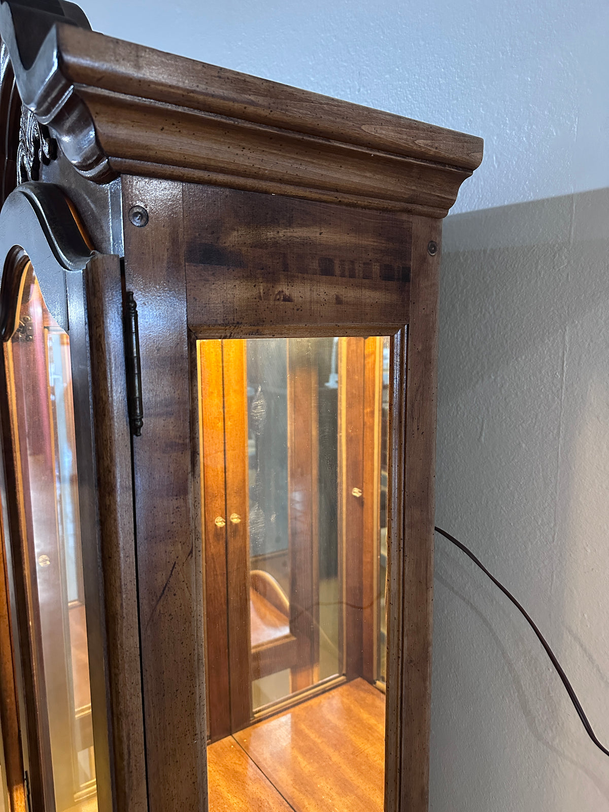 Pair of Vintage-Style Lighted Curio Display Cabinets photo 5