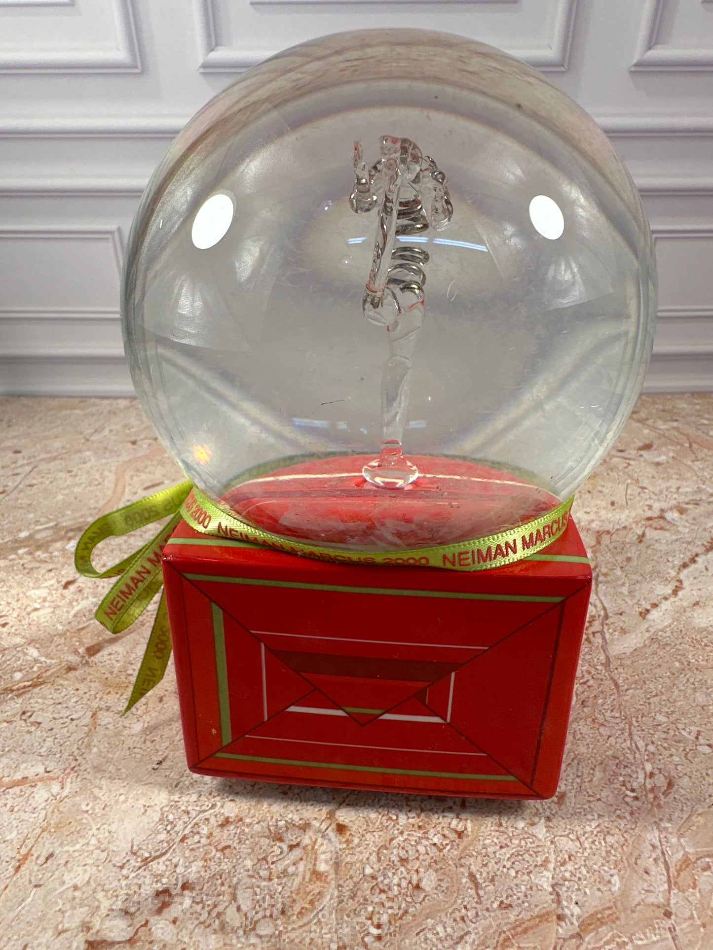 Department 56 Neiman Marcus 2000 Musical Skater Snow Globe photo 5