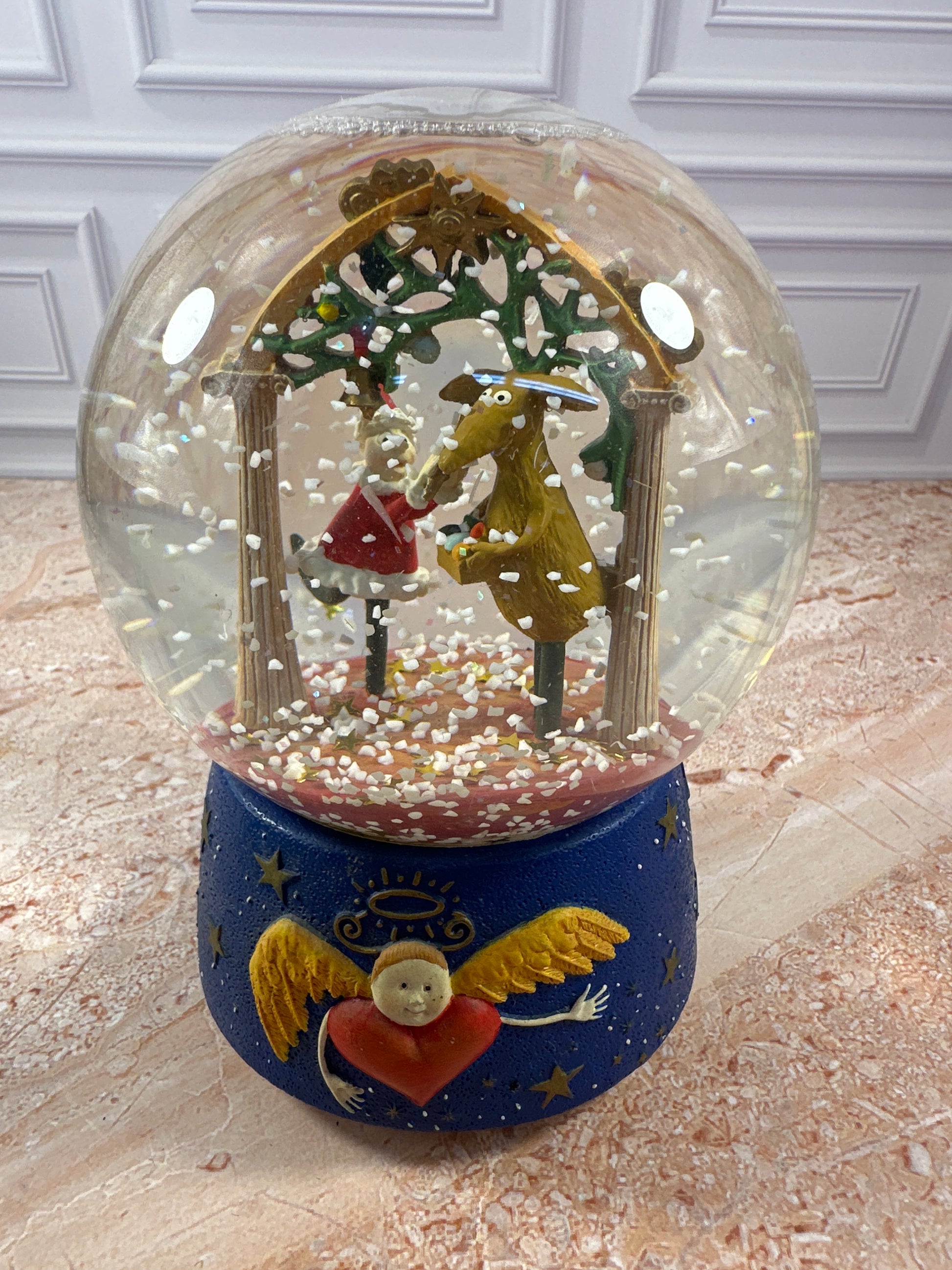 Department 56 Christmas Music Box Snow Globe Angel Heart Base 7 in photo 6