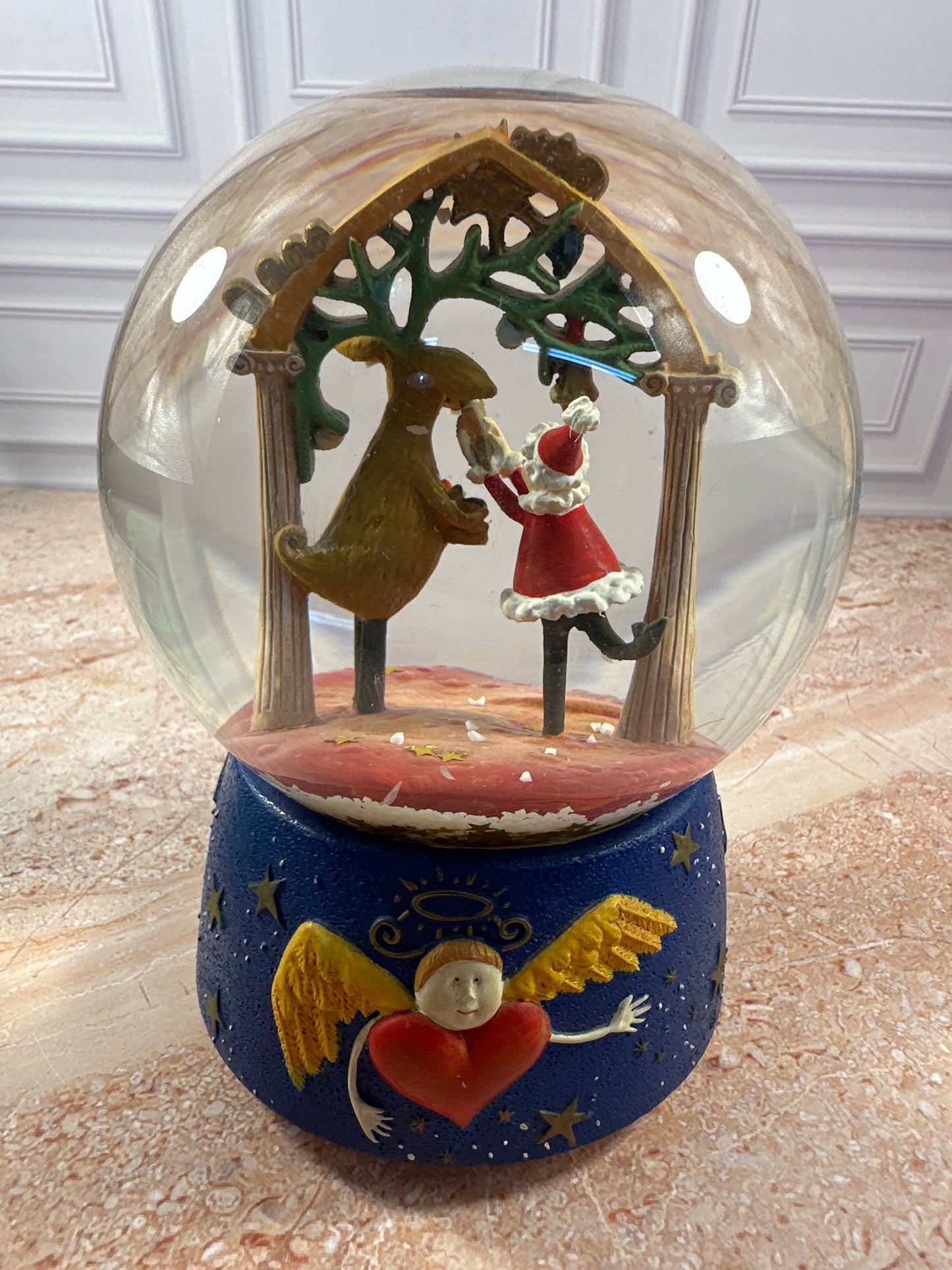 Department 56 Christmas Music Box Snow Globe Angel Heart Base 7 in photo 3